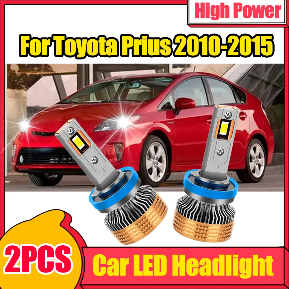 

2X Super Brightness Headlamp 6000K White 30000LM Car Headlight Bulbs Turbo Cooling Fan 4 Copper Tube For Toyota Prius 2010-2015