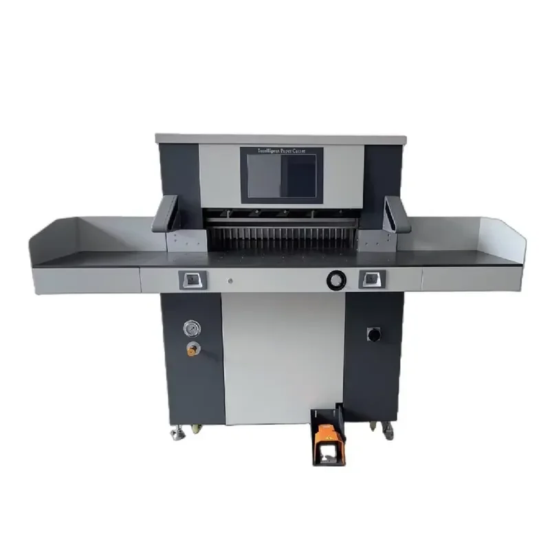 HP-8210 820mm 32inch Heavy Hydraulic Paper Cutting Machine PLC OMROM Motor High-Accuracy Computerized Air Pump Side