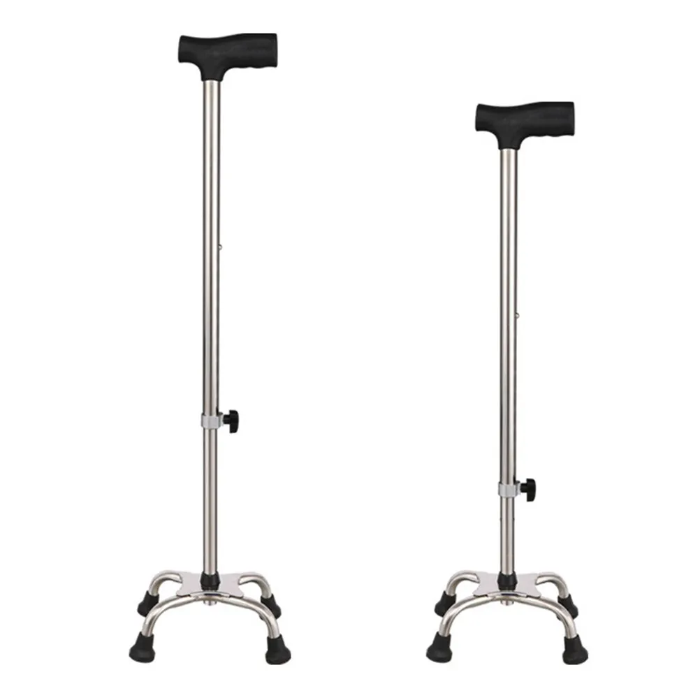 

Одноплечная трость-костыль усиленная с четырьмя опорами для пожилых людей, с нескользящими резиновыми наконечниками, регулируемая по высоте, прочная стальная рама, удобная рукоятка
