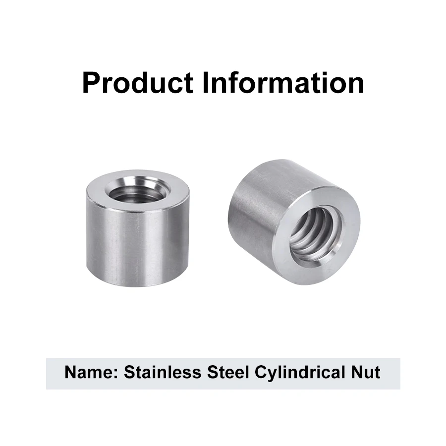 304 Stainless Steel Trapezoidal Screw Nut T10 12 14 16 20 22 24 25 28 30 32 36 40 Round Nut