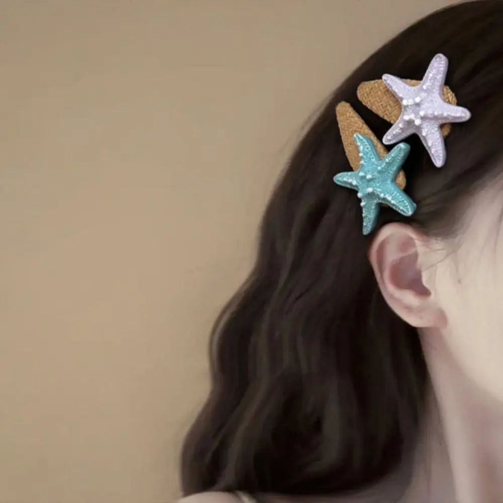

Elegant Summer Starfish Hair Clip Korean Style Vacation Sea Star Hairpin Cute Beach Sweet Bangs Clip Hair Accessories
