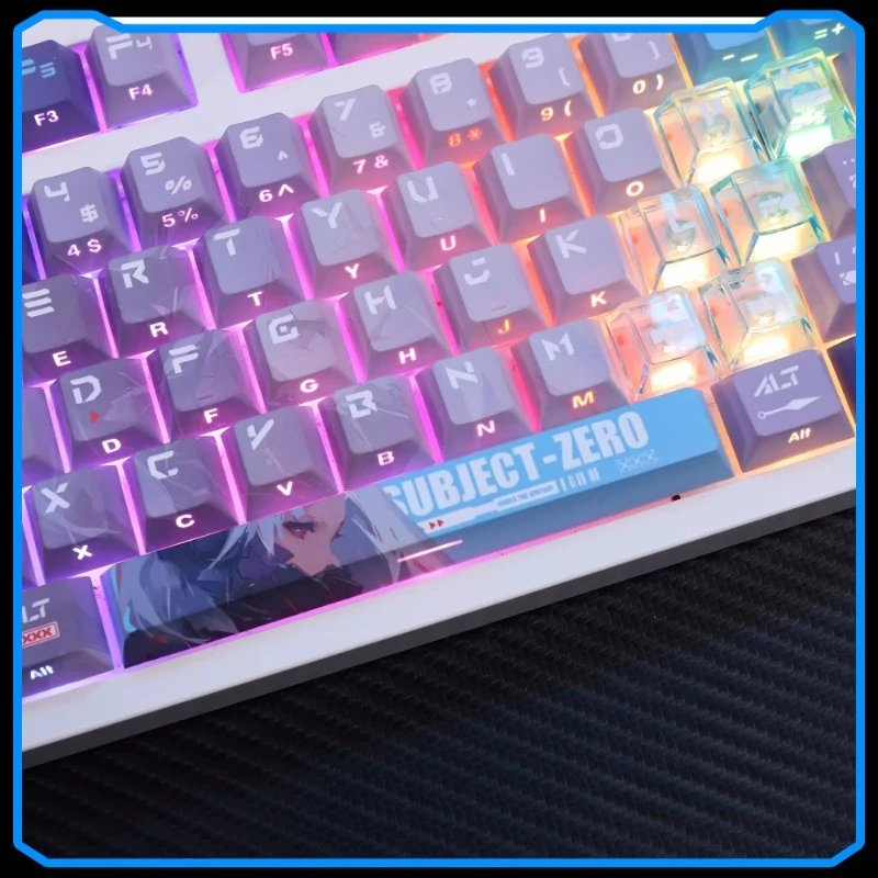 Set Keycap Tema Transmisi Anime Keycap Buatan Tangan Asli Kustom Sublimasi PBT Profil Ceri untuk Hadiah Keyboard Mekanis