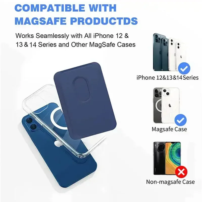 강력한 자석 휴대폰 거치대 가죽 지갑, Magsafe 아이폰 16 15 Pro Max Mag Safe 카드 수납 포켓 포함