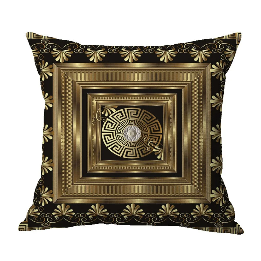 Black Gold Cushion Cover Line Pillow Case Home Pillowcase Car Pillows Decorative For Living Room Pillow Square Cushions Decor