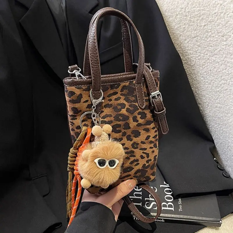 

JIAERDI Retro Frosted Purse Women Chic Petite Leopard Shoulder Bag Ladies Fashion High End Everyday Casual Crossbody Handbag New