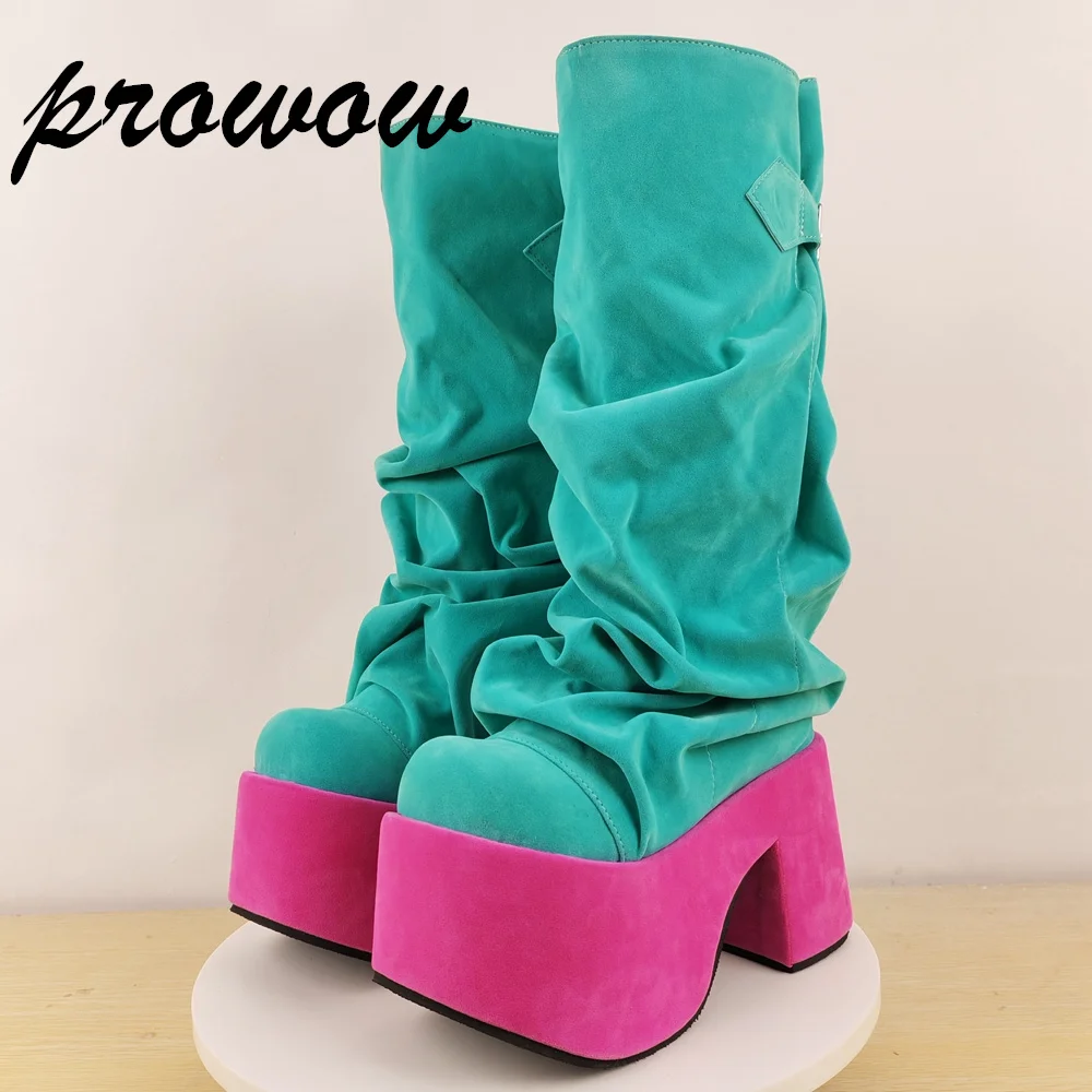 

Prowow/женские темные уличные пикантные ботинки на платформе, женские ботинки на высоком толстом массивном каблуке, женская обувь для вечеринок по индивидуальному заказу, Zapatos