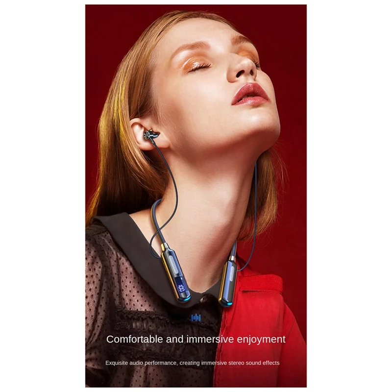 Hanging Neck Headset Smart Digital Display Pedometer ABS Sports Plug-In Card Bluetooth Headset