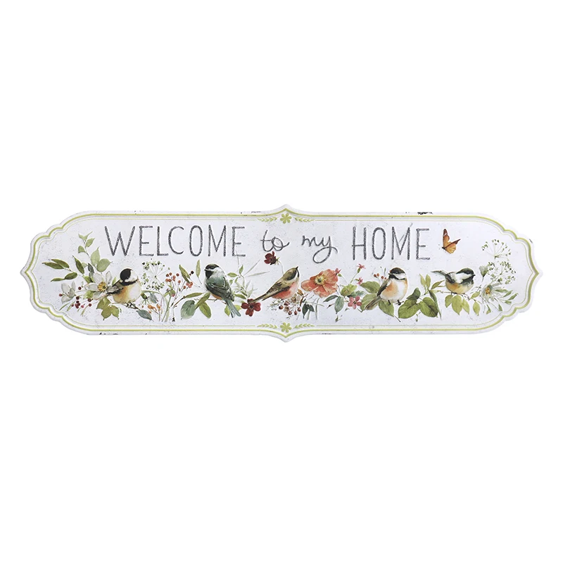 Welcome to My Home Vintage Retro Metal Wall Decorative Plaque Sign, Large