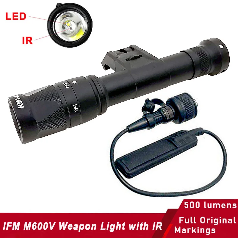 

IFM M600V Weapon Light with IR Infrared Function LED Tactical Scout Lights 500 lumens Hunting Rifle Flashlight Weaver Rail