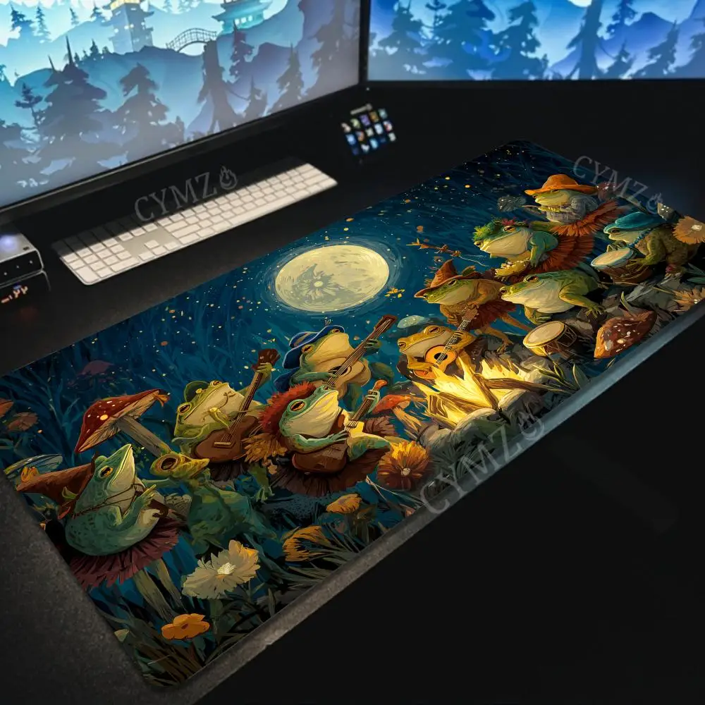 

Cute Frog Party Design gaming Mouse Pad Desk Mat Non-Slip Gaming mats pc accessories keyboard mousepad Office carpet muismat