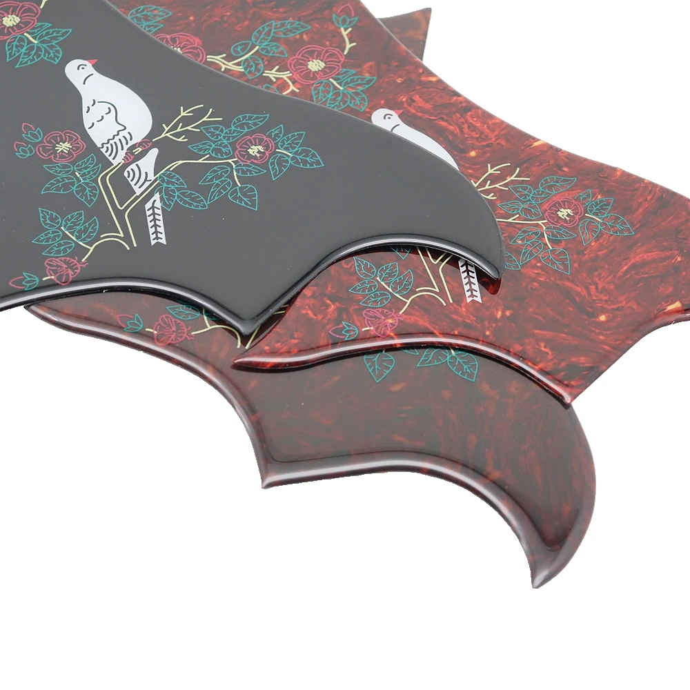 1R Pigeon Flower Kristall-Epoxidharz Gitarren-Schlagbrett Elastische Weiche Gummi-Kratzschutzplatte für Folk-Akustikgitarre – Detail 2