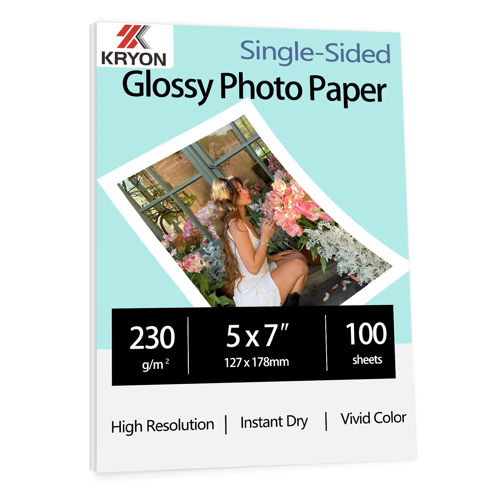 KRYON 100 Sheets Single Side Glossy Photo Print Inkjet 5x7