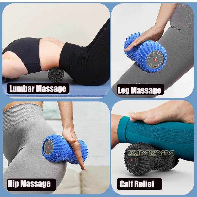 Electric Peanut Foam Roller Massager Vibrating Foam Roller with Bluetooth Speaker Deep Tissue Muscle Massage Roller Full Body