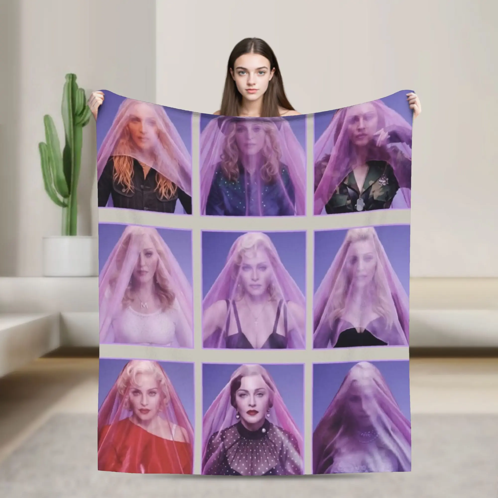 M-Madonna Confessions II Singer Wool Blanket  Awesome Throw Blanket for  Sofa Bedding Lounge 150*125cm Plush Thin Quilt