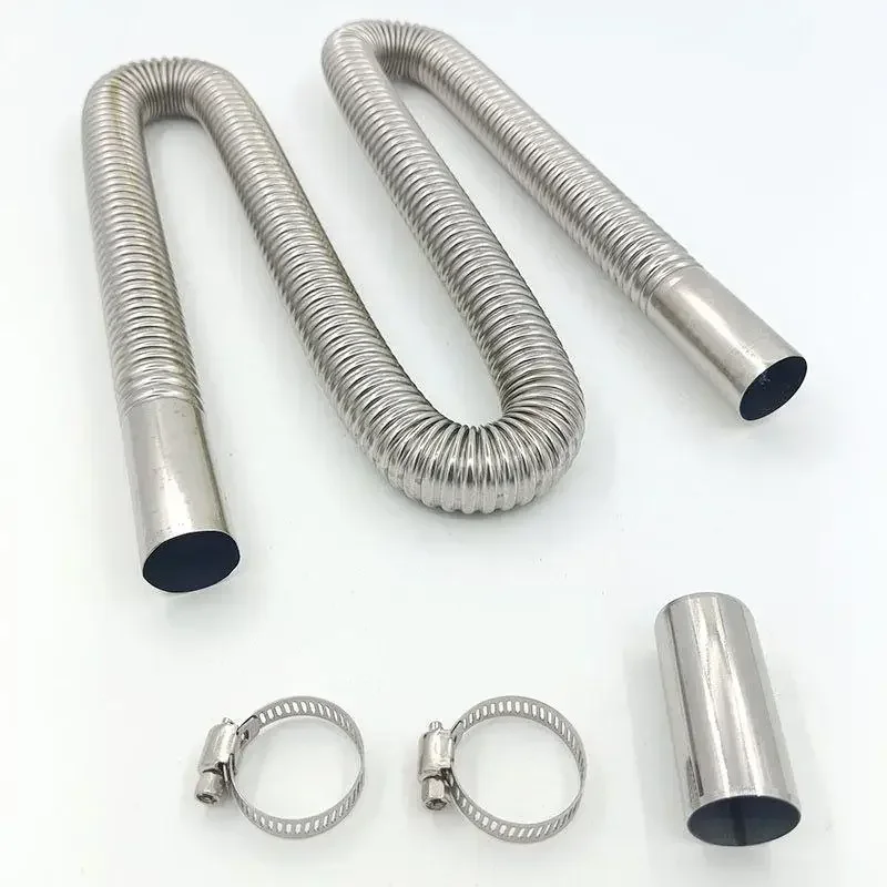 60cm 100cm 120cm 150cm 200cm 250cm 300cm Air Diesel Parking Heater Stainless Steel Exhaust Pipe Tube Gas Vent Hose Car Truck VAN