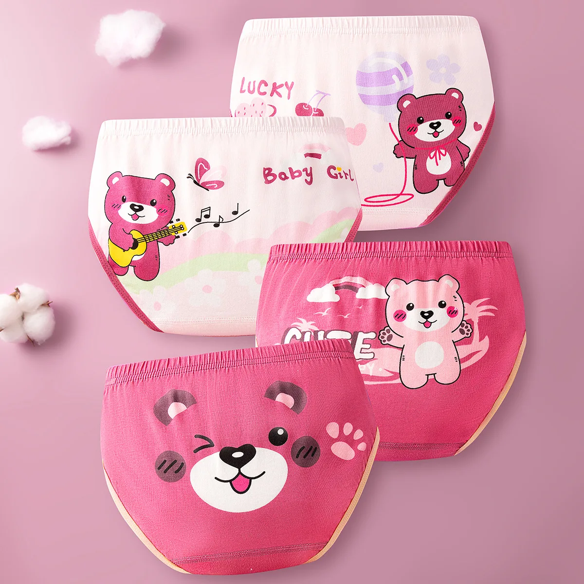 

4pcs Cotton Girls Soft Panties Baby Lovely Character Pattern Cartoon Panty Students Boxer Briefs Kids Underwears Children Boxers