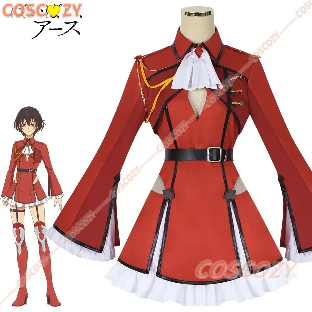 COSPLAY Bell Anime Bye Bye, Earth Cosplay Belle Cosplay Costume Red Uniform Dress Full Set