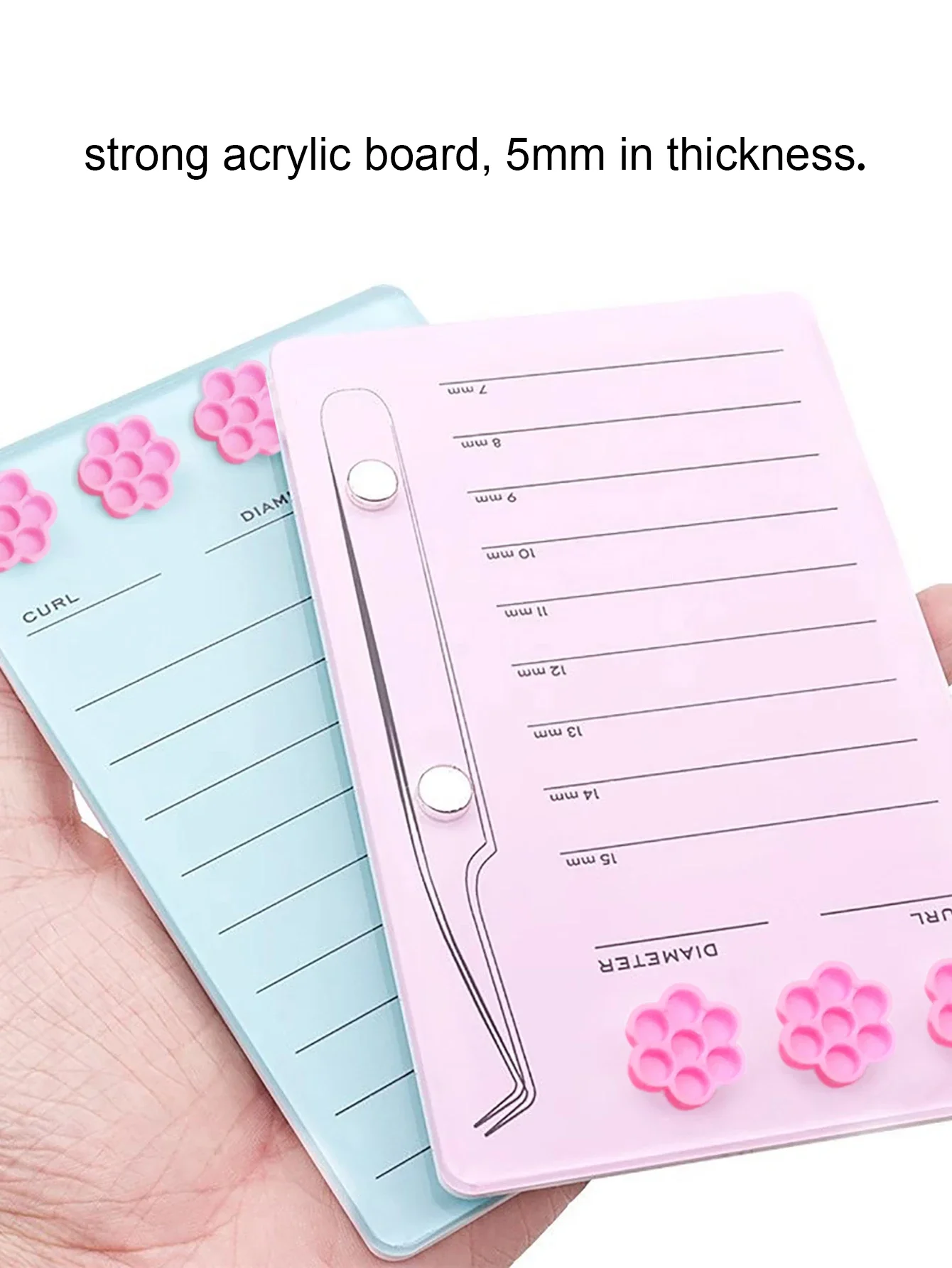 Wimpernverlängerungs-Maßstabhalter Magnetisches Acryl-Wimpernbrett mit Klebstoffschale Falsche Wimpern-Pads Wimpern-Make-up-Werkzeuge Großhandel – Detail 6