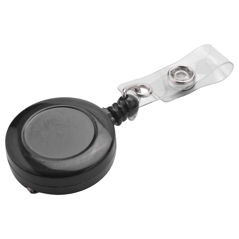 4X Recoil Retractable Yo Yo Key Ring PULL CHAIN Belt Clip ID CARD Holder Ski Pass - Black