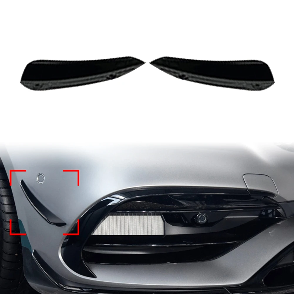 2x Car Front Bumper Lip Splitter Spoiler Side Canard For Mercedes Benz A-Class W176 A200 A45AMG 2016 2017 2018 Black ABS Plastic