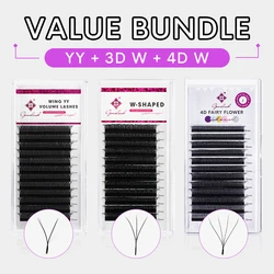 GENIELASH W Shape Lashes 3D 4D 5D Eyelashes Extension Individual Premade Fan Lashes Professional All Size