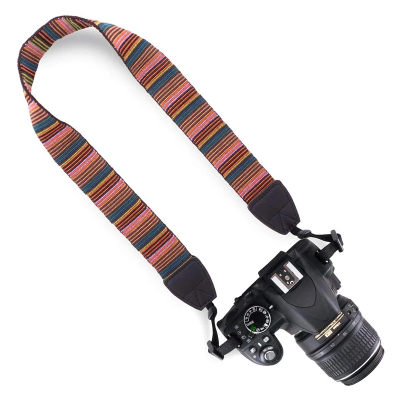 Slr Camera Vintage Strepen Zachte Nek Bandjes Schouder Riem Voor Nikon Canon Sony Dslr Camera Fotostudio Accessoire