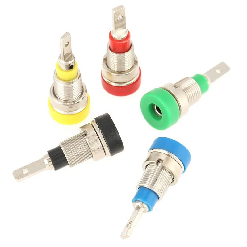 5-Piece Banana Jack Mixed Color Banana Jack 2.0Mm Jack For Panel Mounting Test Probe Insulated Terminal Block