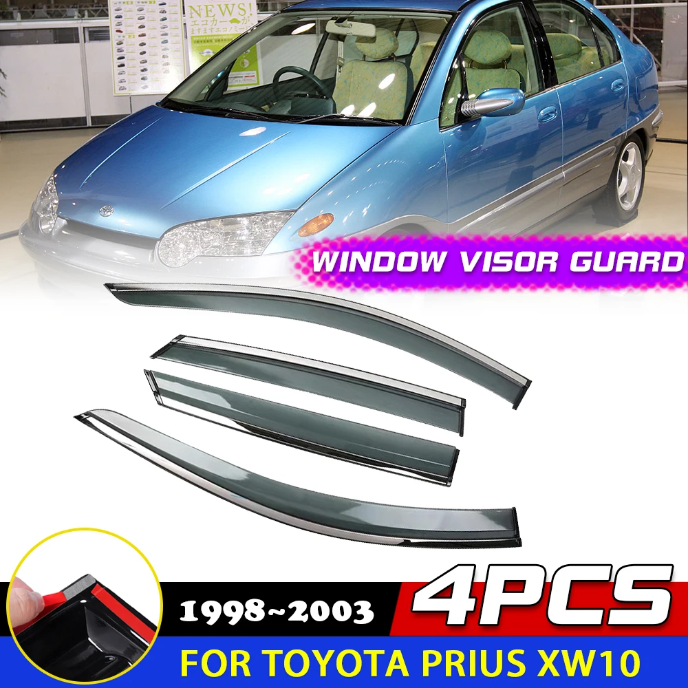 Car Windows Visor for Toyota Prius XW10 1998~2003 Smoke Deflector Guards Awnings Sun Rain Eyebrow Accessorie 1999 2000 2001 2002