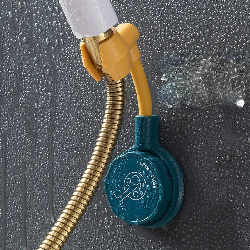 360° Shower Head Holder Adjustable Self-Adhesive Showerhead Bracket Wall Mount with Hooks Stand SPA Bathroom Universal ABS 1pc image 4