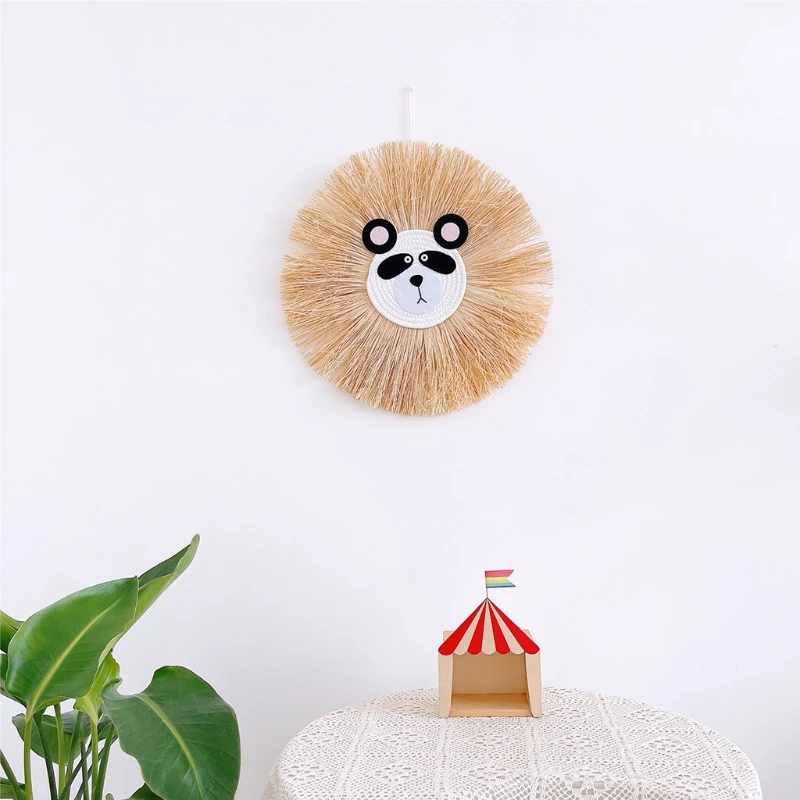 

Cartoon Wall Hanging Raffia Woven Decor for Living Bedroom Study Children Room Woven Wall Hanging Wall Boho Wall Decors 40JC