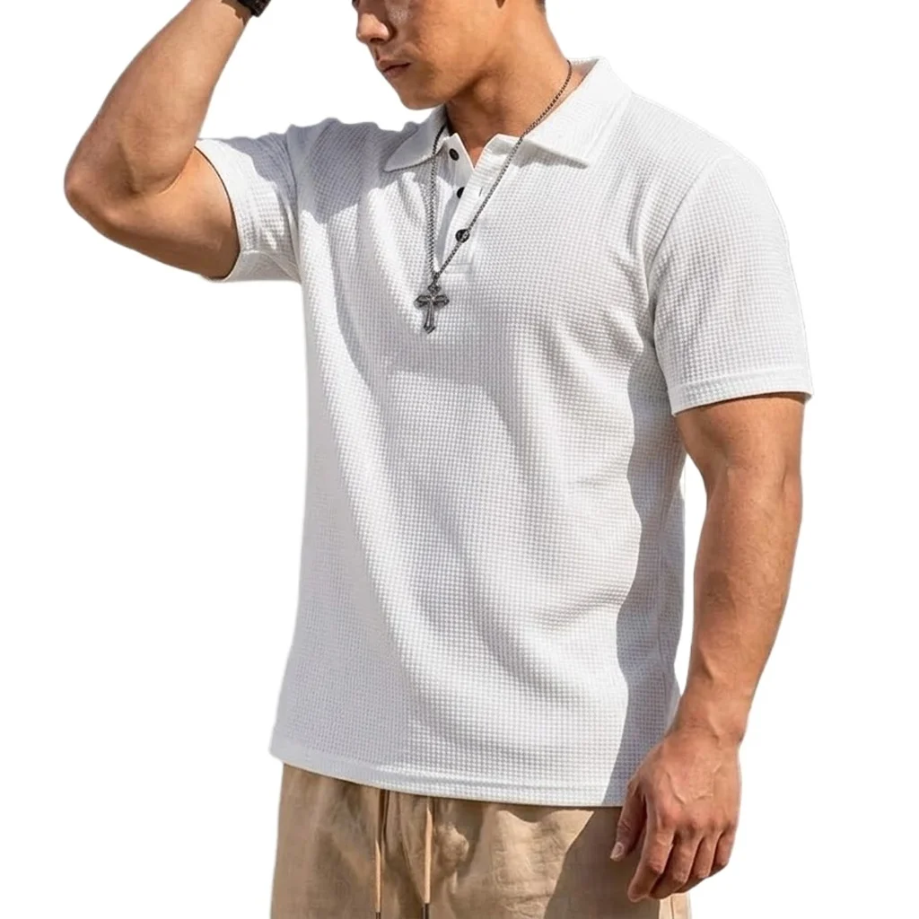 Summer Mens Short Sleeve Polo Shirts Lapel Solid T-shirts for Men Lightweight Gym Man Quick Dry Shirts for Men Luxury Menswear