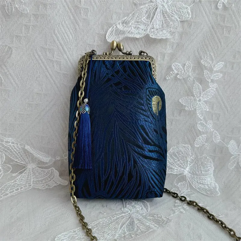 2025 แฟชั่นจีนแบบดั้งเดิมสไตล์Hanfuอุปกรณ์เสริมกระเป๋าโบราณCrossbodyกระเป๋าหญิงVINTAGEทุกวันพู่กระเป๋าทําด้วยมือW510