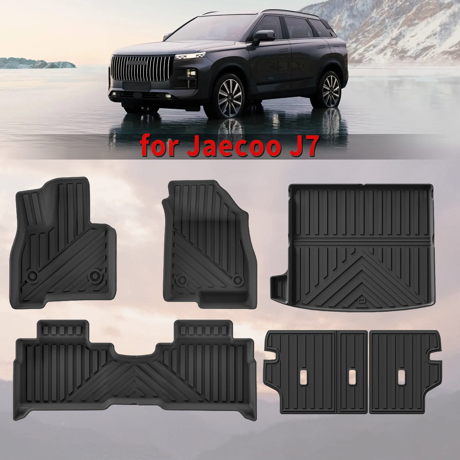 

Автомобильные коврики TPE для Jaecoo J7 2023-2025, нескользящие экологически чистые аксессуары, легко чистящиеся напольные коврики по индивидуальному заказу, всепогодные