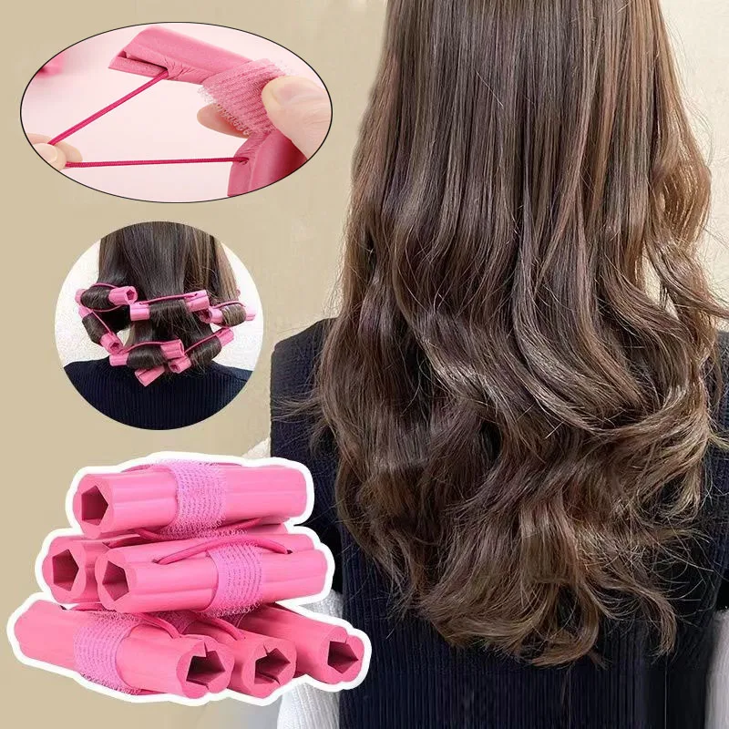 6 قطعة بكرات الشعر بدون حرارة مجموعة ذاتية اللصق الإسفنج بكرات الشعر الإسفنج الذاتي قبضة رغوة بكرو الشعر تصفيف الشعر بكرو أدوات #1