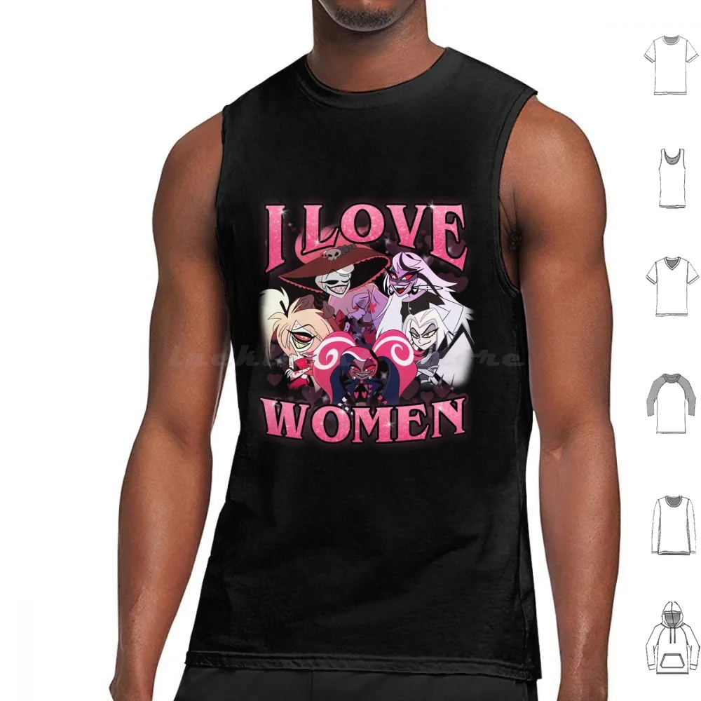 I Love Women Tank Tops Print Cotton Velvette Carmilla Carmine Carmilla Cherri Bomb Lute Rosie Vaggie Charlie Charlie