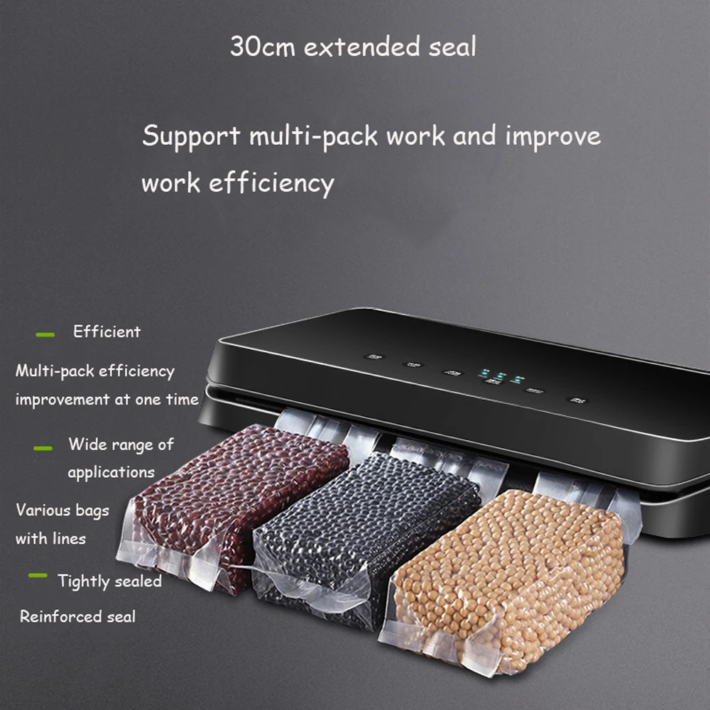 Vacuum Sealer Automatic Vacuum Packaging Machine Kitchen Storage Bags Commercial Vacuum Foods Sealing Device 300mm Degasser