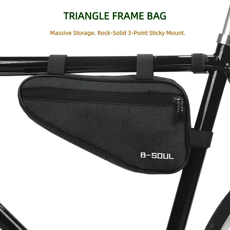 All-Weather & Durable Bike Bag | Versatile Triangle Storage Pouch for Front Tube/Frame