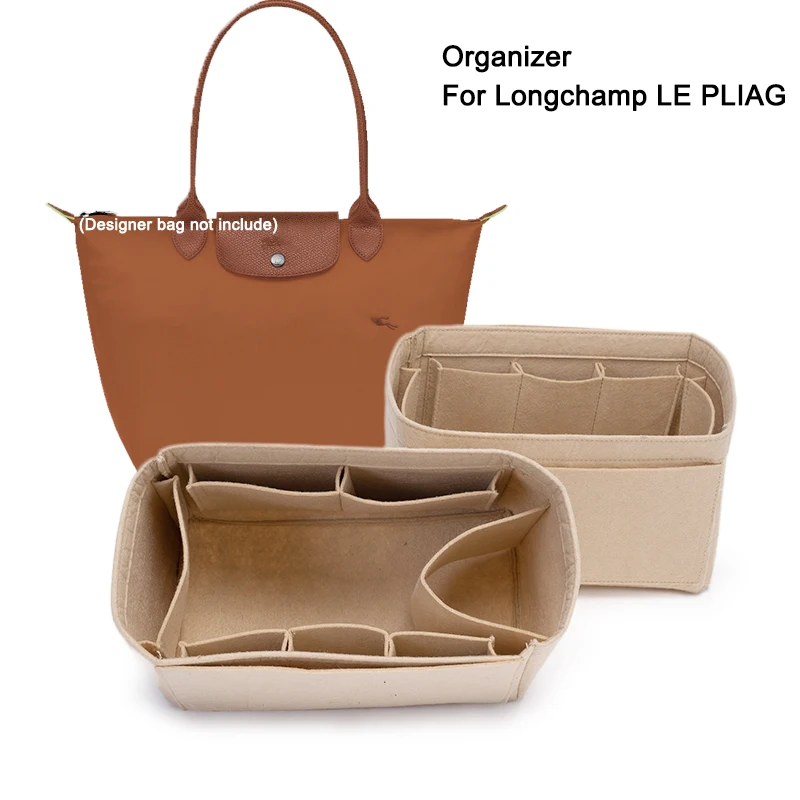 Felt Purse Insert Cosmetics Organizer,Handbag Makeup Bag Shapers,Tote Hobo Bag Storage Divider Liner For Longchamp LE PLIAGE