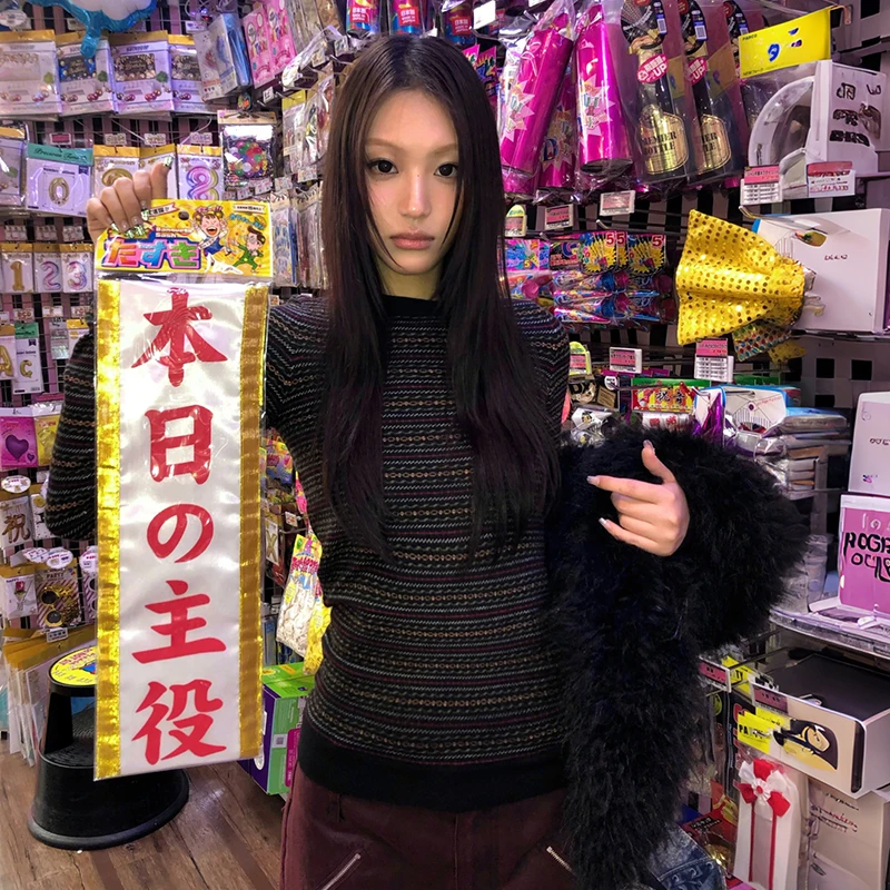 Karrram Japanese Y2k Jacquard  - Embroidery Blouse 评论和价格
