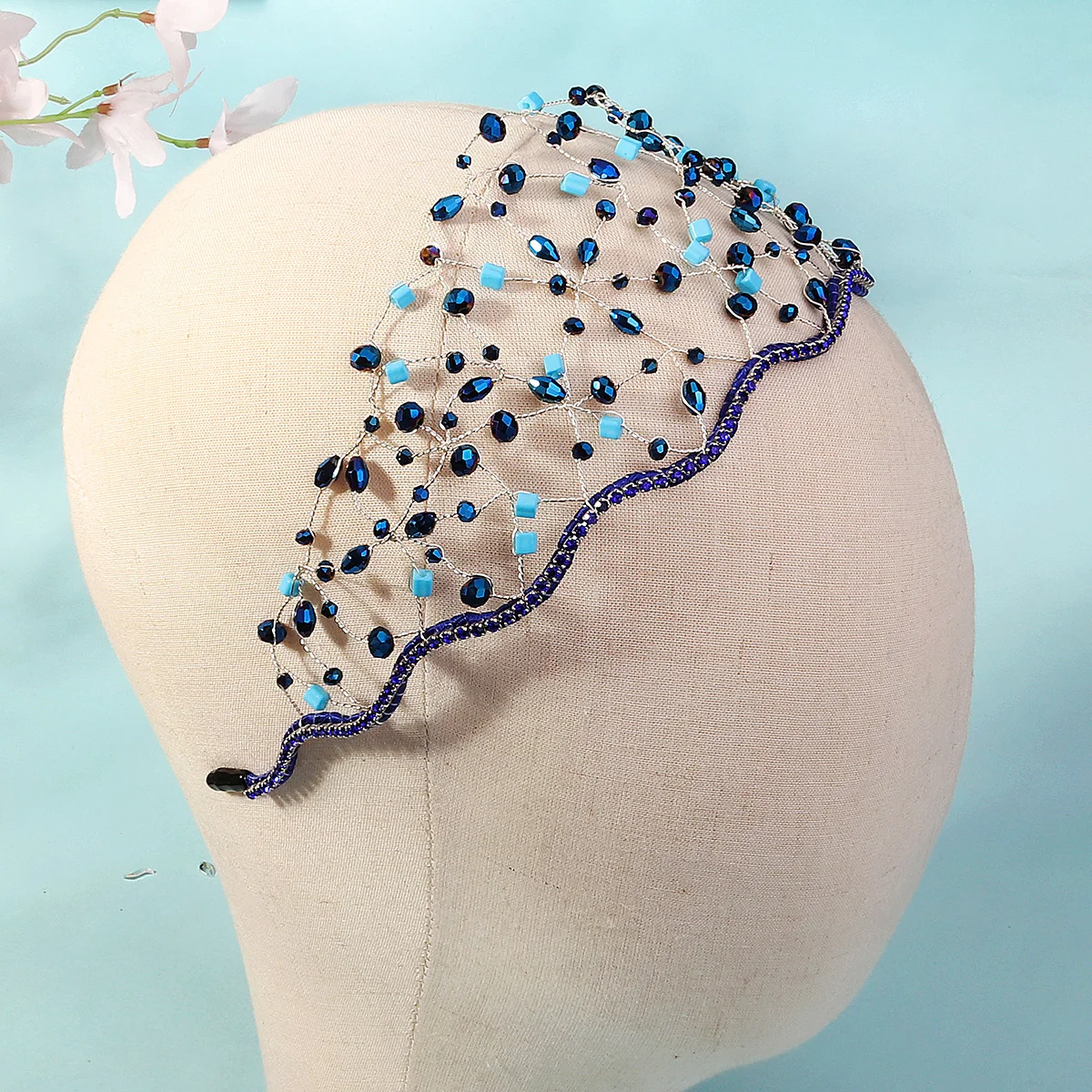 اليدوية كريستال الشعر صافي أنيقة اللؤلؤ العصابات الشعر الفاخرة العروس الزفاف إكسسوارات الشعر مجوهرات غطاء الرأس الطرف للنساء