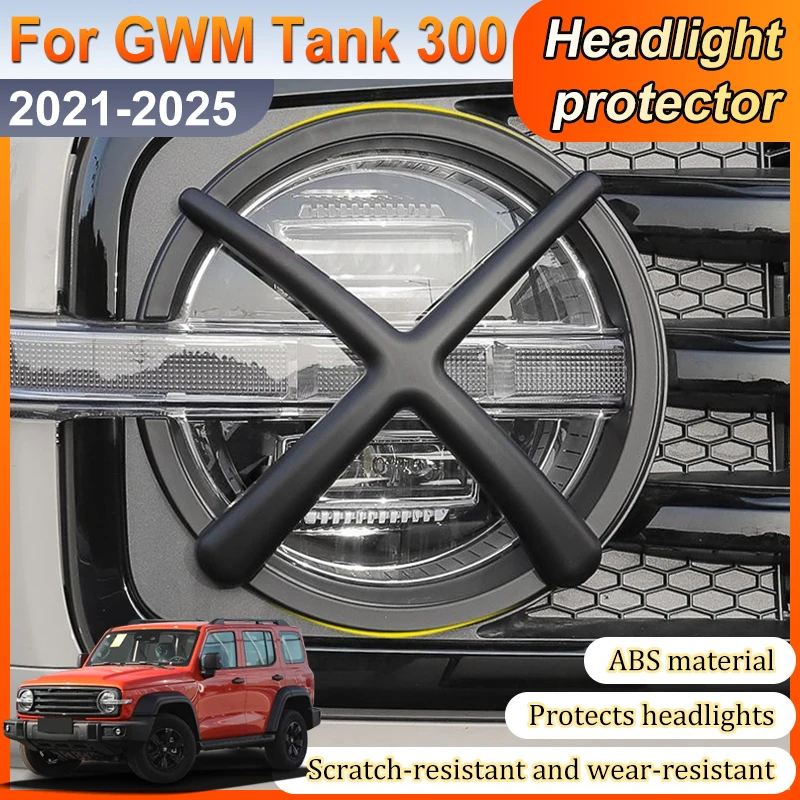 

Headlight Protection Cover For GWM Tank 300 2025 Accessories 2021~2024 Car Headlamps Frame XX Stickers Exterior Parts Decoration