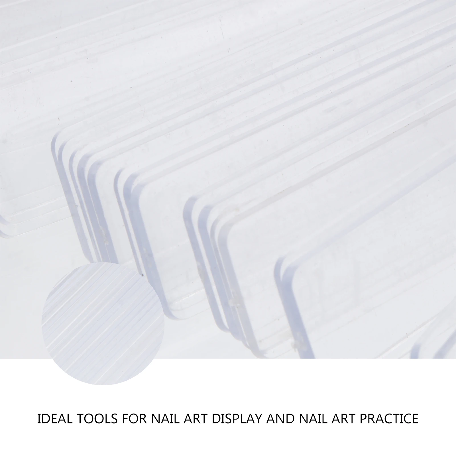 

100pcs Nail Art Display Stand Durable Premium Material Practice Manicure Work Tip Plastic Training Rack Home Salon School