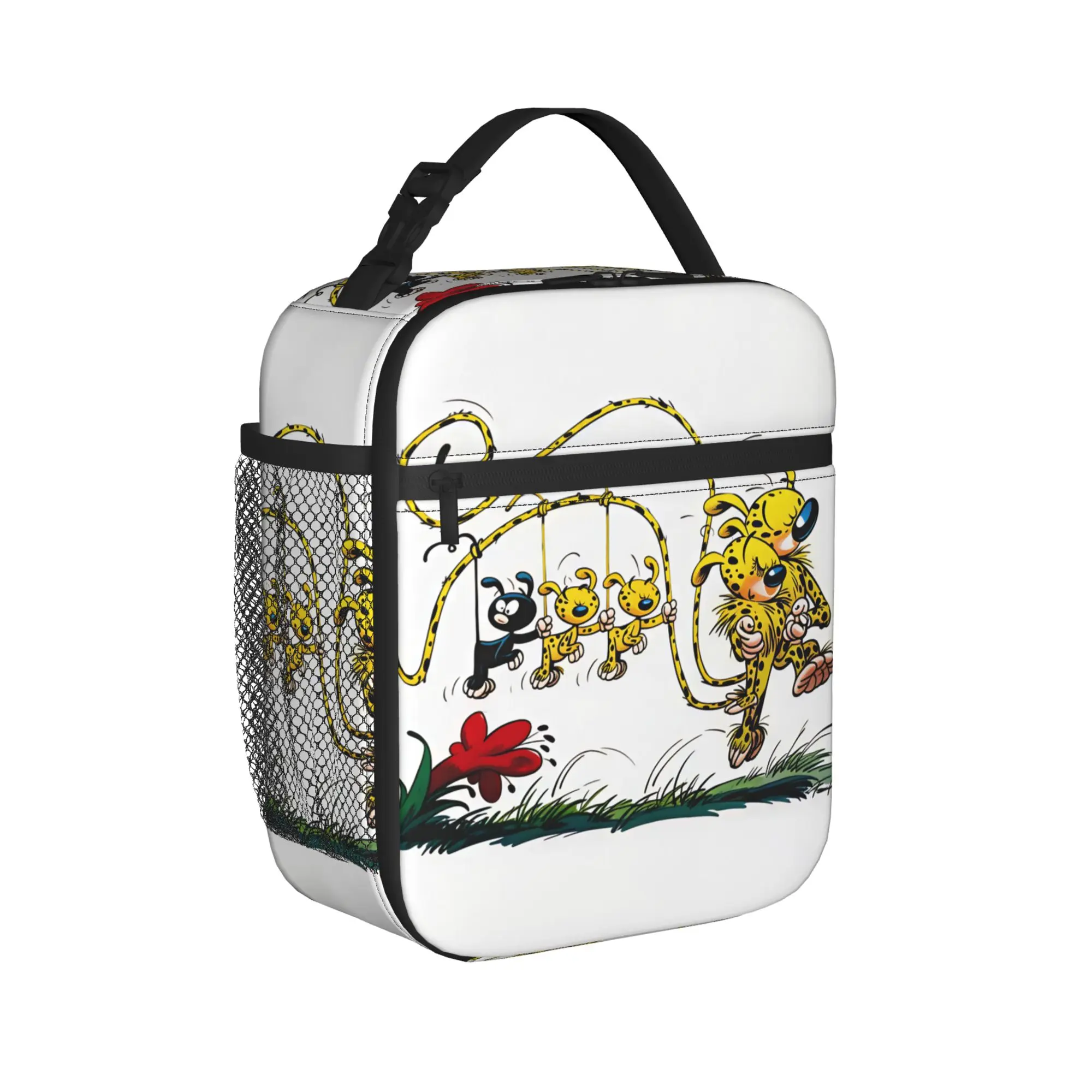 Marsupilamis Lunch Bag  Cute Lunch Box Office Portable Zipper Thermal Tote Handbags For Child Oxford Print Cooler Bag