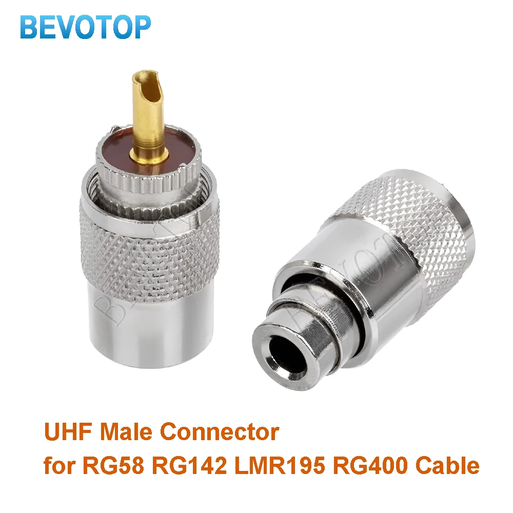 10PCS UHF Male Plug SL16 Connector PL-259 Soldered for RG58 RG142 LMR195 RG400 Coaxial Cable RF Adapter - Fast Delivery
