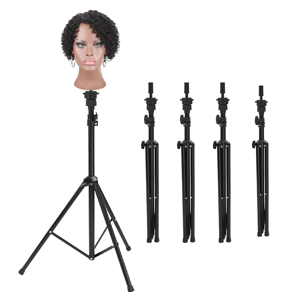 Черная металлическая подставка для манекена, штатив, 1 шт., портативный штатив для парика, подставка для парикмахерских, регулируемый по высоте штатив, подставка для парика