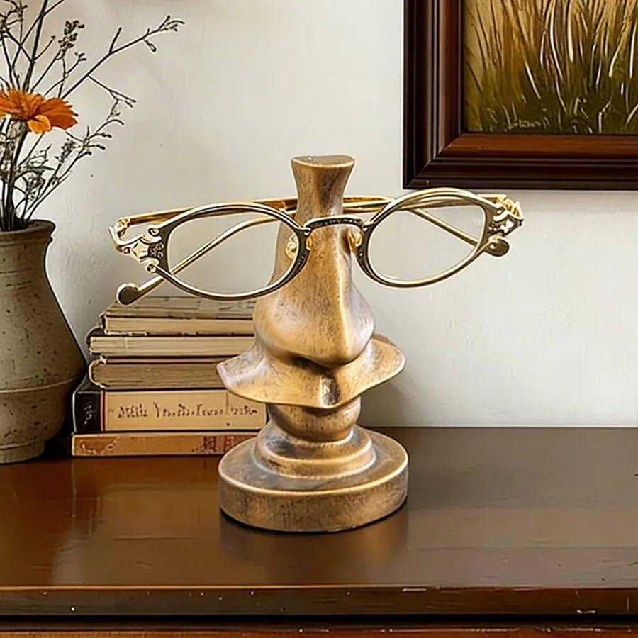 Big Nose Eyeglass Display Stand, Vintage Creative Desktop Glasses Storage Holder, Luxury Cute Cartoon Home Table Decor Gift - view 5