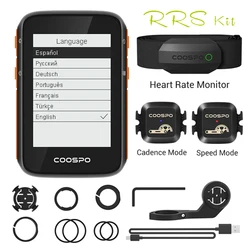 Coospo BC200 Bicycle Computer 2.6 inch GPS ANT+ Bluetooth 5.0 Bike Speedometer Odometer Multi-Language Heart Rate Cadence Speed