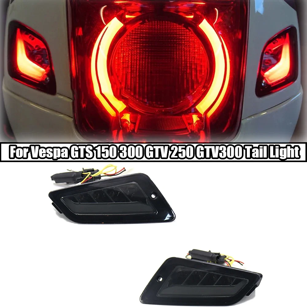 

New LED Turn Signal Light Fit For Vespa GTS 300 GTS250 GTS300 GTS150 GTV300 GTV250 Waterproof Flasher Indicator Rear Lights Lamp