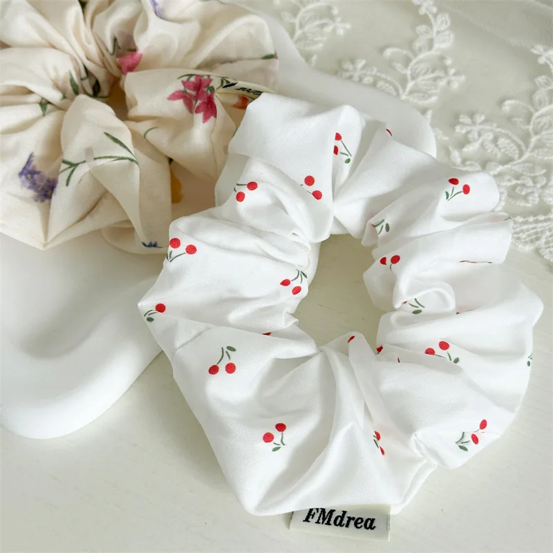 French Fashion Plaid floralScrunchies for Hair bow ribbon French girlish ponytail tie hair accessory versatile Hair ties