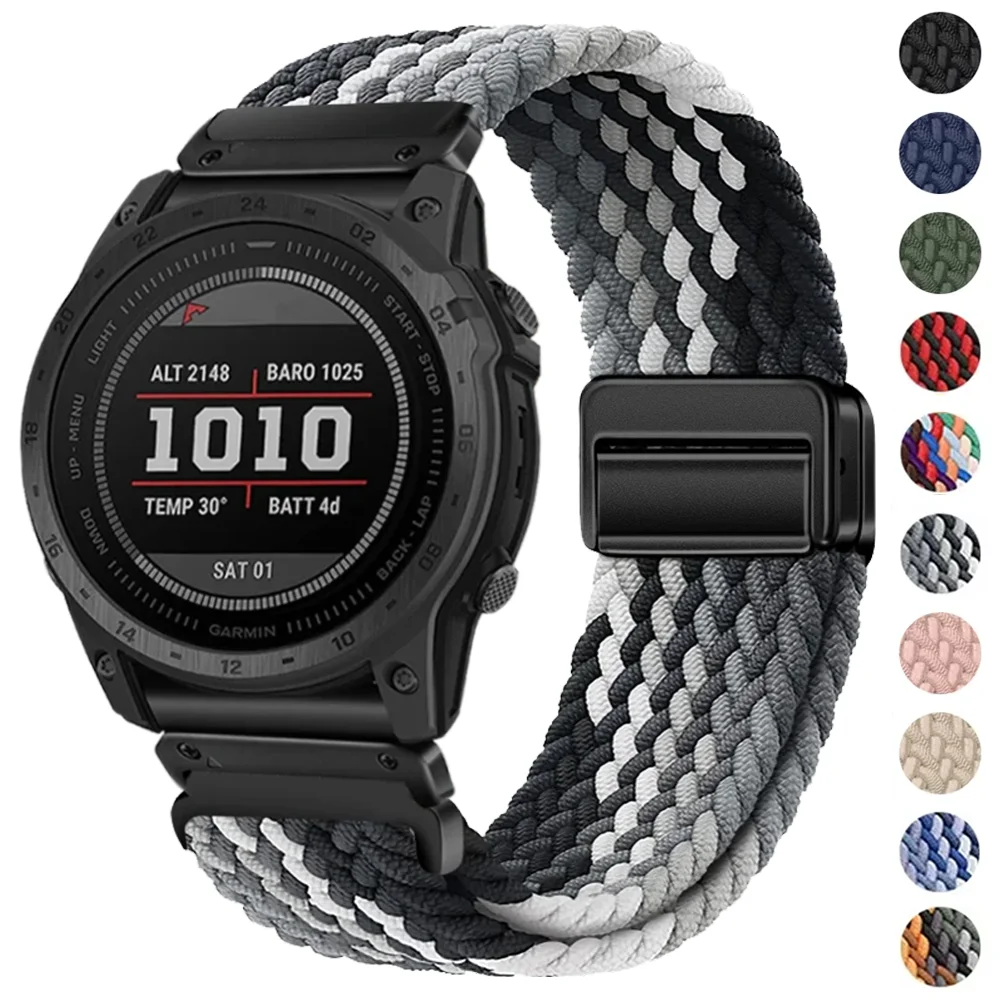 pulseira-magnetica-de-nylon-de-ajuste-rapido-20-22-26mm-para-garmin-fenix-8-7-pro-7x-7s-6-6x-5x-5-plus-forerunner-965-970
